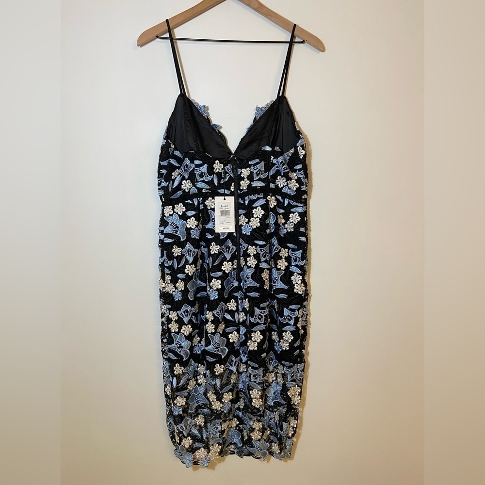 Bardot Tricolor Embroidered Midi Lace Dress Size 10 large NWT Floral - Picture 7 of 10